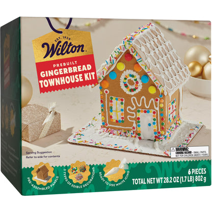 Wilton Christmas Gingerbread Prebuilt Townhouse, 6-Piece
