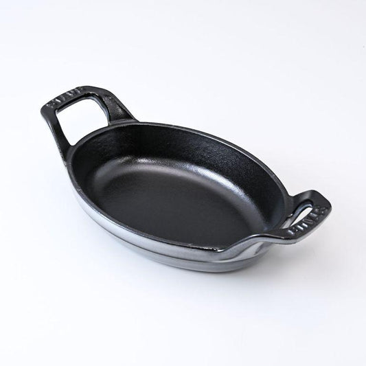 Staub Cast Iron 14.5" Oval Gratin Baking Dish - Graphite Grey