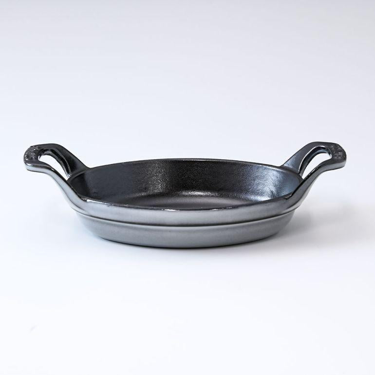 Staub Cast Iron 14.5" Oval Gratin Baking Dish - Graphite Grey