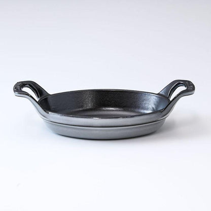 Staub Cast Iron 14.5" Oval Gratin Baking Dish - Graphite Grey