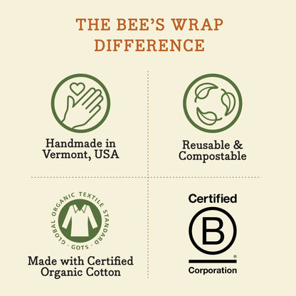 Bee's Wrap Beeswax Food Wrap - 3 Size Pack (5 designs)