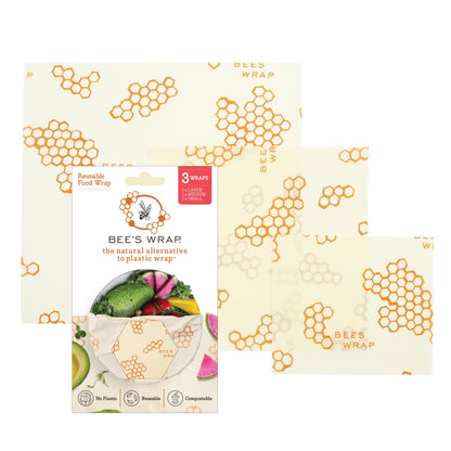 Bee's Wrap Beeswax Food Wrap - 3 Size Pack (5 designs)