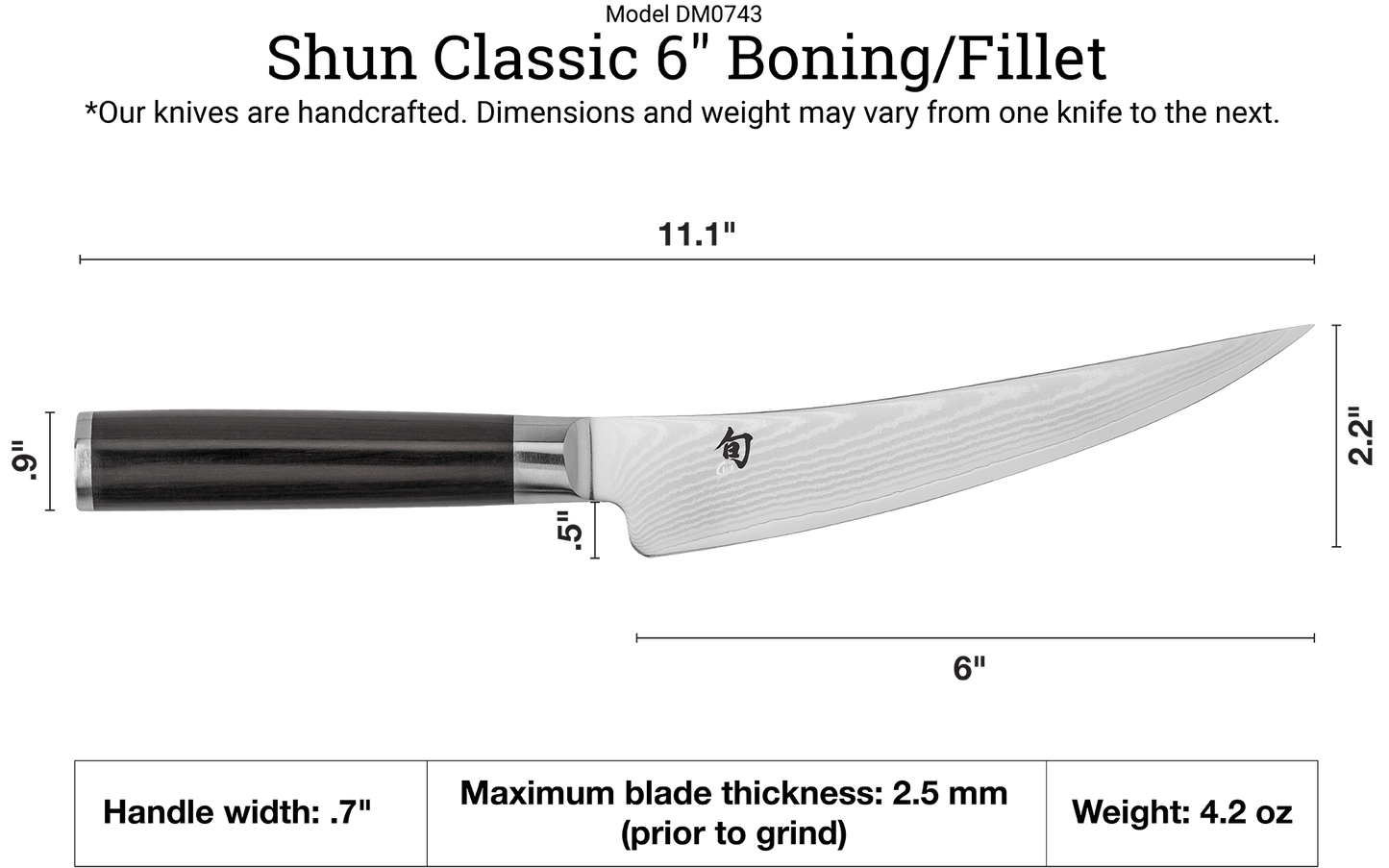 Shun Classic 6" Boning Fillet Knife