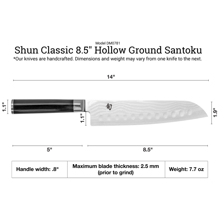 Shun Classic 8.5" Santoku Knife