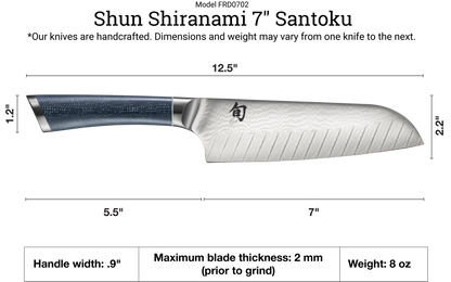 Shun Shiranami 7" Santoku Knife