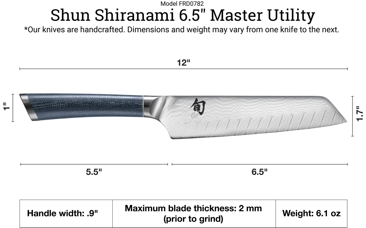 Shun Shiranami 6.5" Master Utility Knife