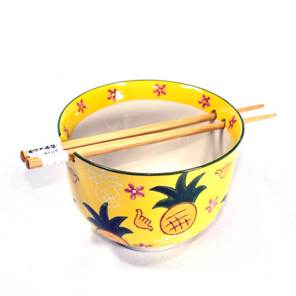 Microwaveable Ceramic Bowl & Chopsticks (4 designs)