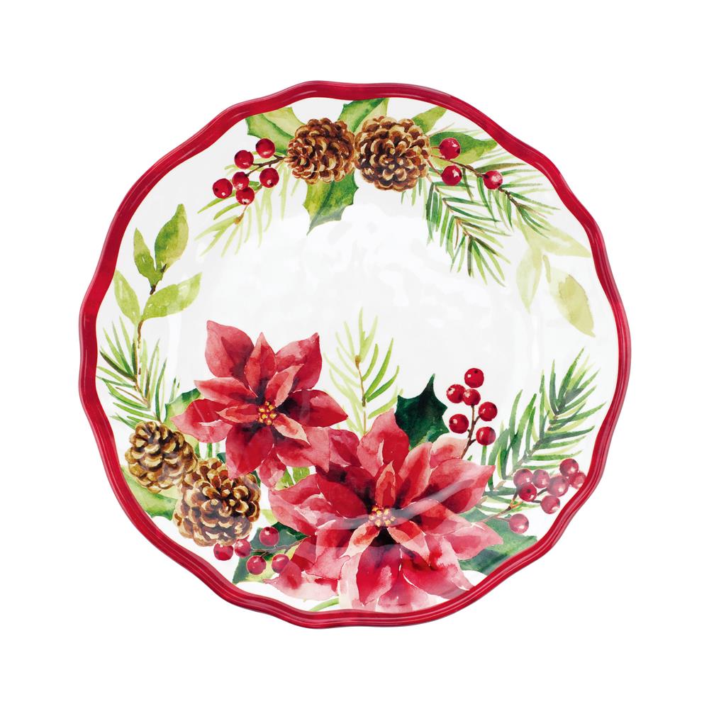 Poinsettias Melamine Dinnerware (3 sizes)