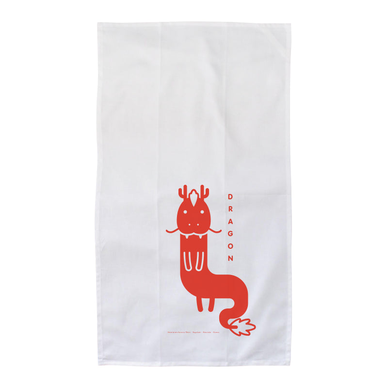 Flour Sack Kitchen Towel - Zodiac Dragon (Made in Hawai'i)