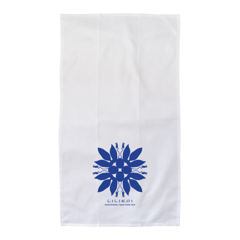 Flour Sack Kitchen Towel - Lilikoi (Passion Fruit) Hawaiian Quilt (Made in Hawai'i)