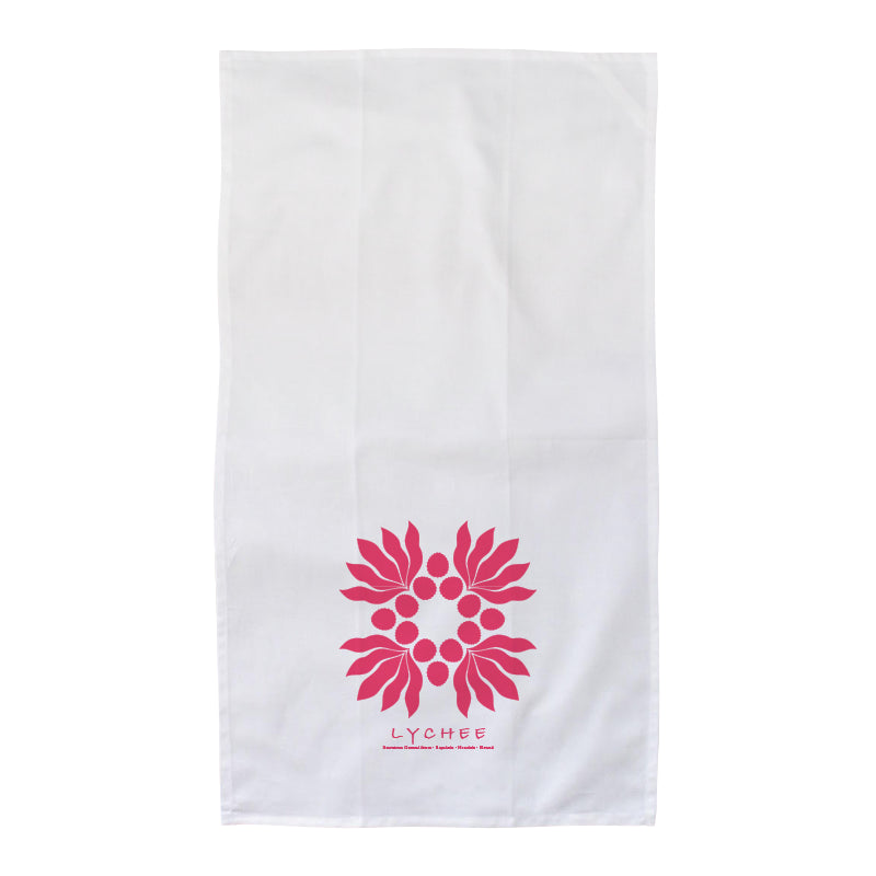 Flour Sack Kitchen Towel - Lychee Hawaiian Quilt (Made in Hawai'i)