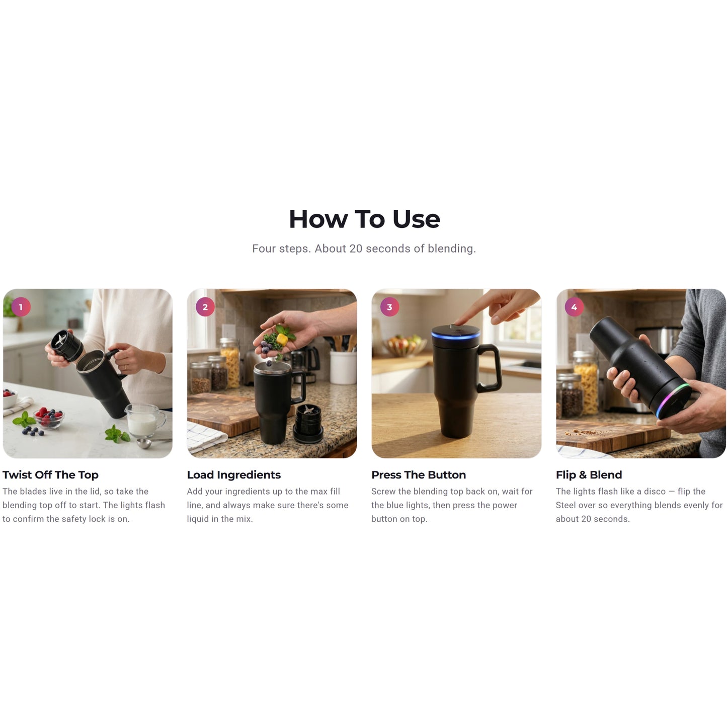 BLENDi Steel: Ice Crushing Insulated Portable Blender - 21oz (2 colors)