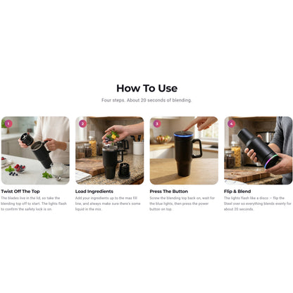 BLENDi Steel: Ice Crushing Insulated Portable Blender - 21oz (2 colors)