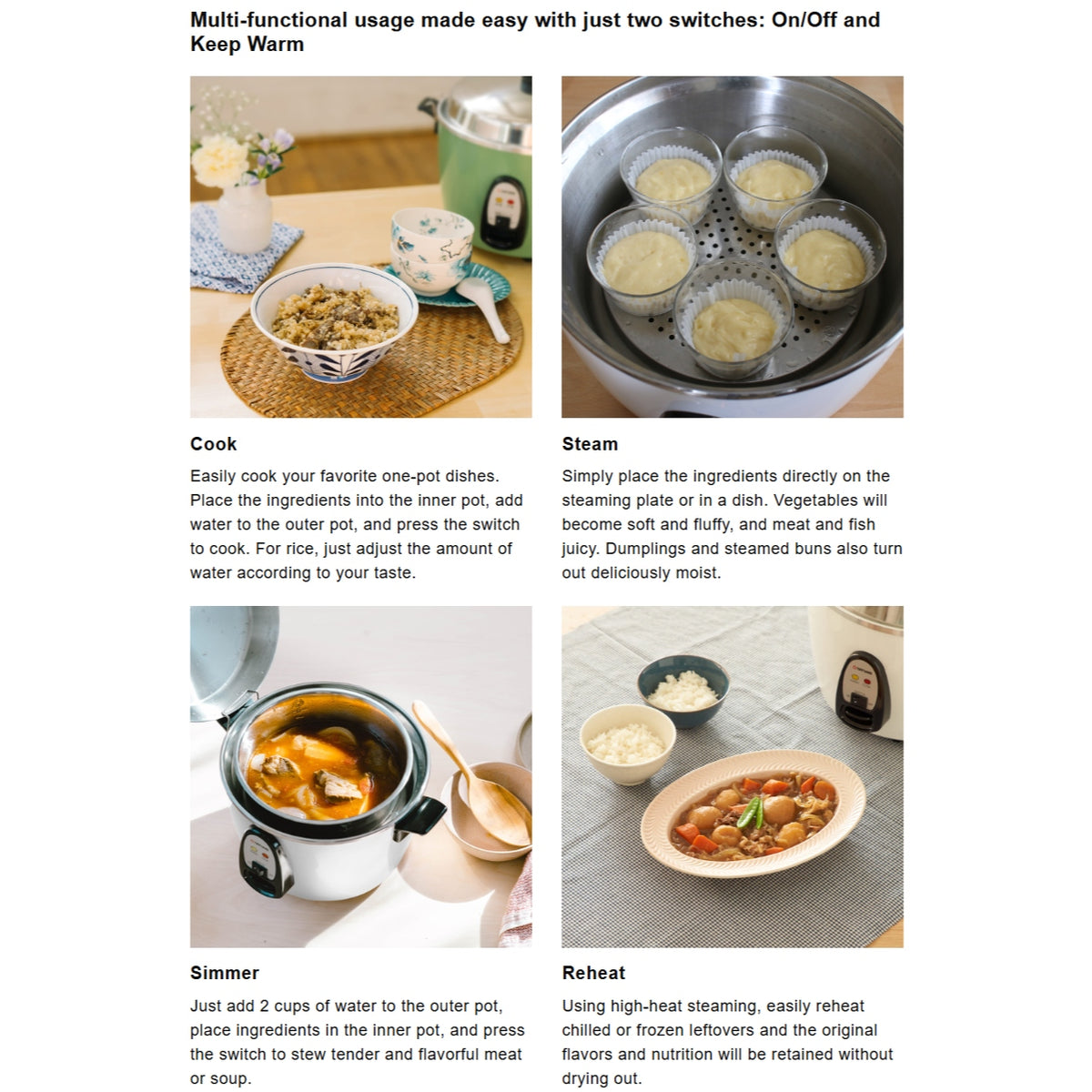 Tatung Taiwanese Multi-Functional Cooker - 11 cup (2 colors)