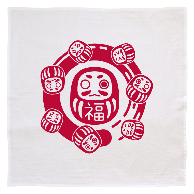 Flour Sack Kitchen Towel - Daruma (Made in Hawai'i)