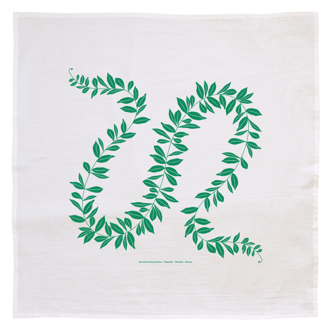 Flour Sack Kitchen Towel - Maile Lei (Made in Hawai'i)