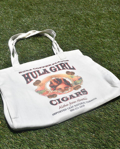 Hula Girl Cotton Beach Bag