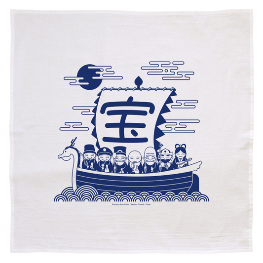 Flour Sack Kitchen Towel - Takarabune Treasure Ship (Made in Hawai'i)