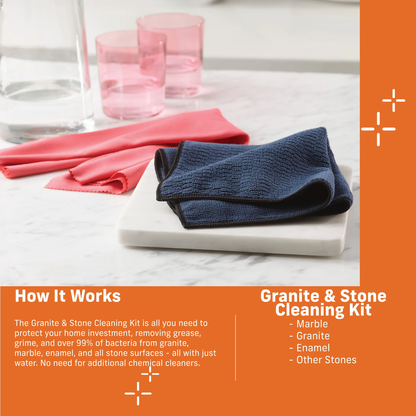 E-Cloth Granite & Stone Kit (Set of 2)