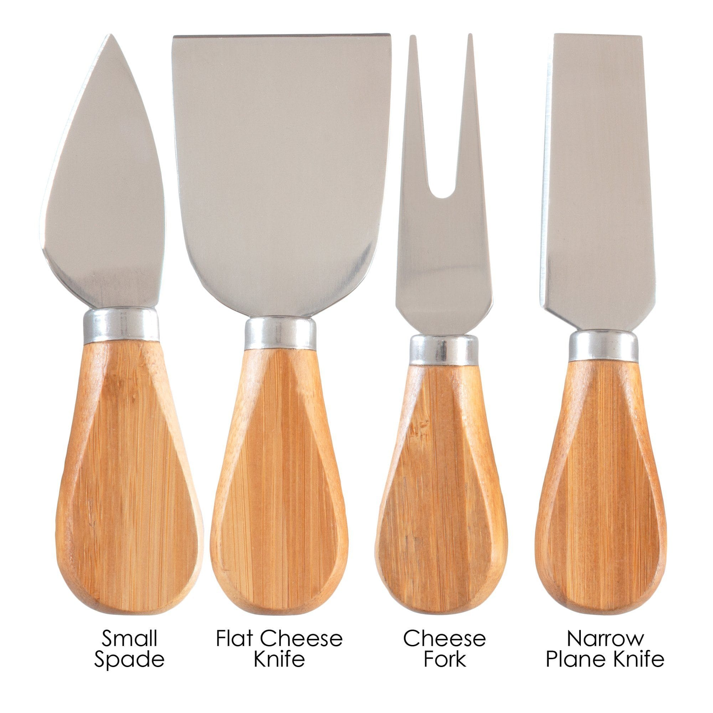 Four-Piece Bamboo Cheese Tool Set