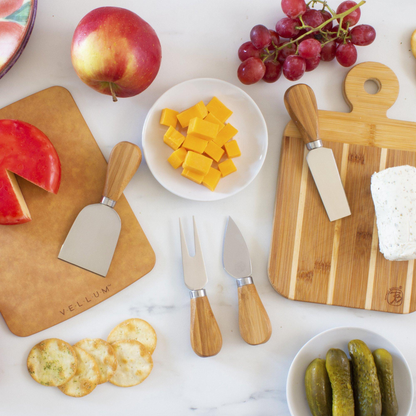 Four-Piece Bamboo Cheese Tool Set