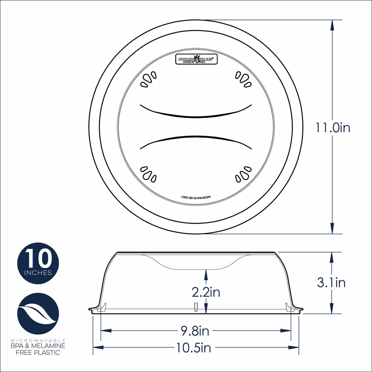 Nordic Ware 10" Deluxe Microwave Plate Cover