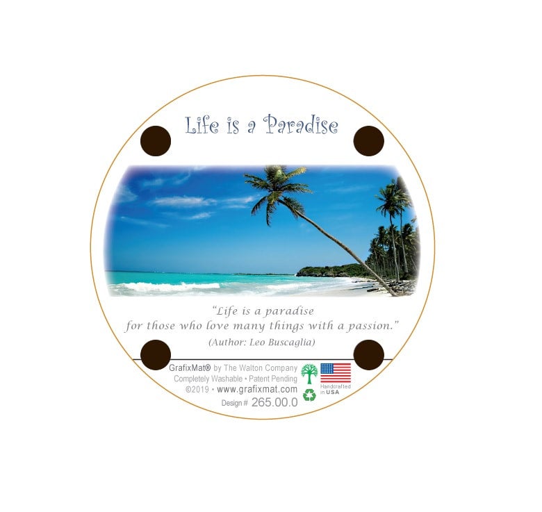 Life is Paradise Cork Coaster (Single)