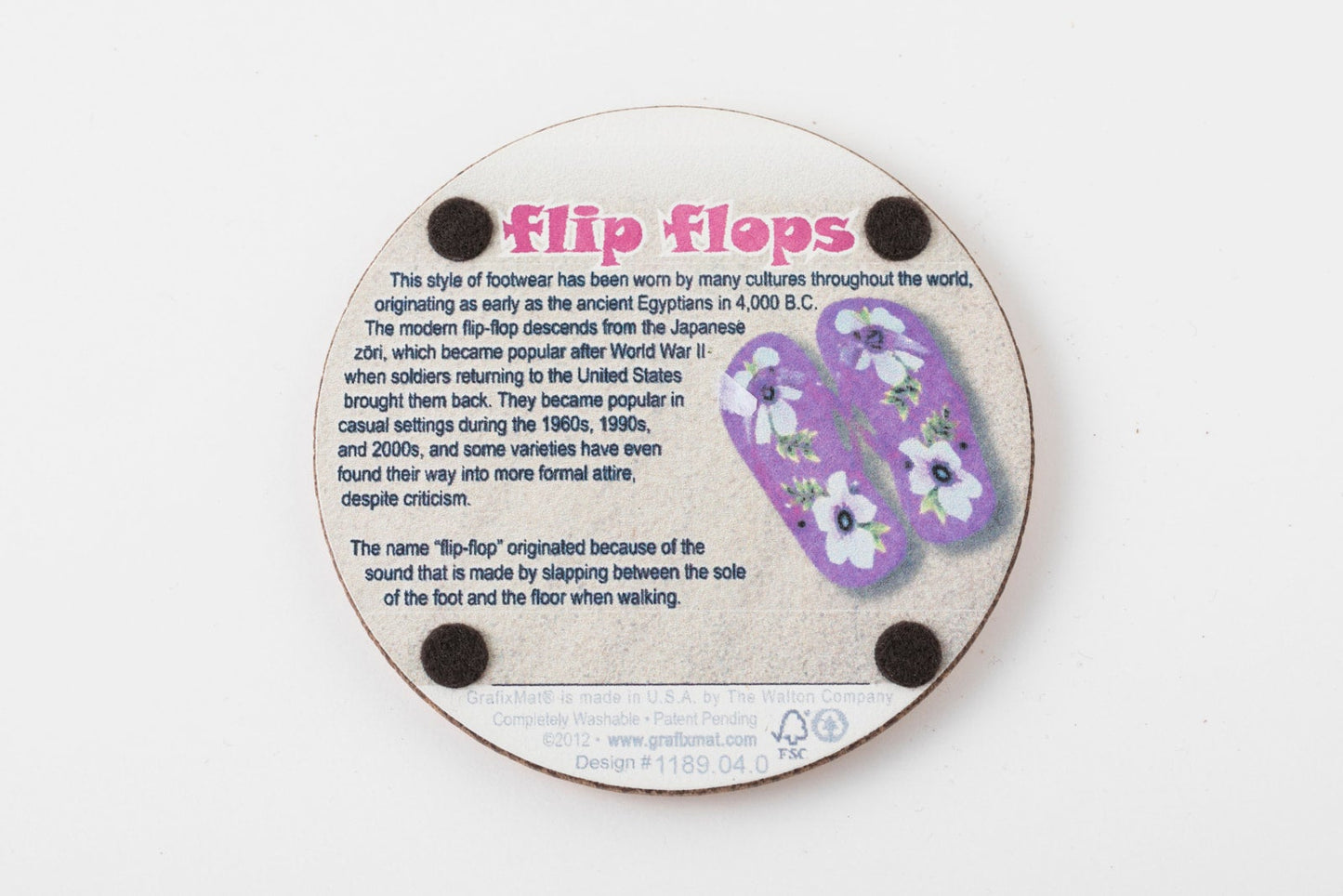 Hawaii Slipper Flip Flop Cork Coaster (Single)