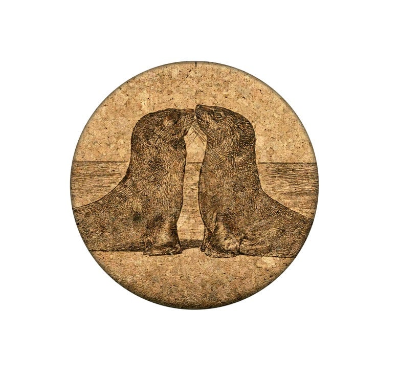 Seal Pair Cork Coaster (Single)