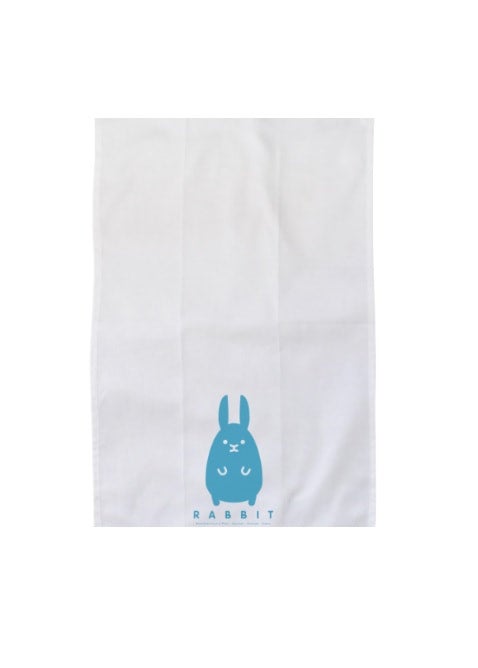 Flour Sack Kitchen Towel - Turquoise Rabbit (Made in Hawai'i)