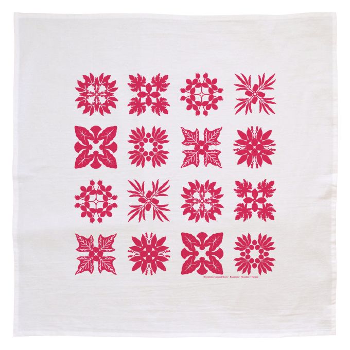 Flour Sack Kitchen Towel - Hawaiian Quilt (Made in Hawai'i)