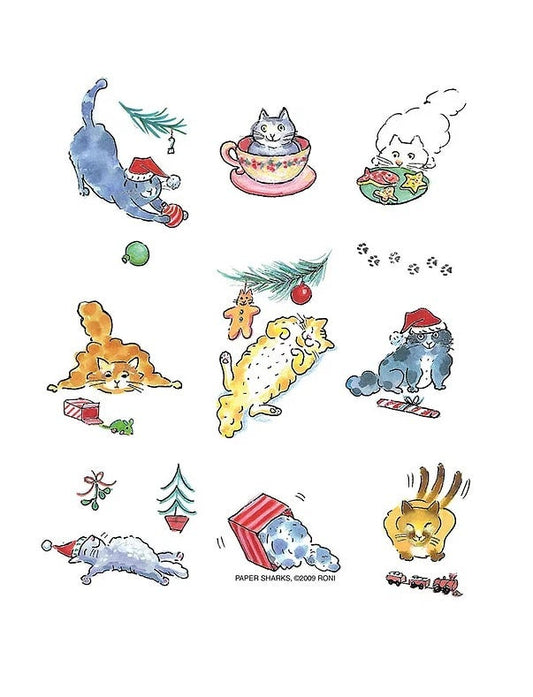 The Compleat Kitchen Original Flour Sack Kitchen Towels - Holiday Cats