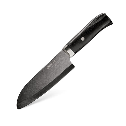 Kyocera Limited Ceramic 5.5'' Santoku Knife with Riveted Pakka Wood Handle