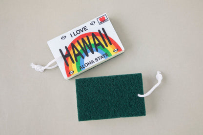 Aloha State License Plate "I Love Hawaii" Cleaning Sponge
